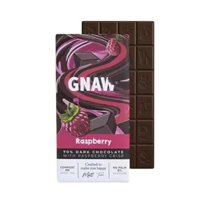 Gnaw Raspberry Dark 70% Chocolate Bar 80g
